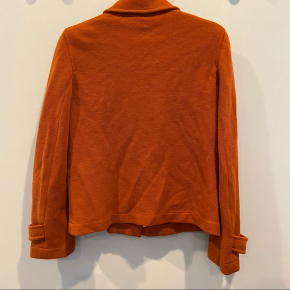 LUISA SPAGNOLI Wool Coatigan Burnt Orange Toggle Cardigan Jacket Small - Picture 4 of 9